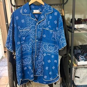 Rhude blue bandana print shirt size xl